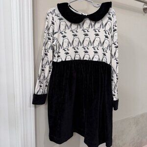 Kate Quinn Organics Girl Penguin Velour Dress 7 years